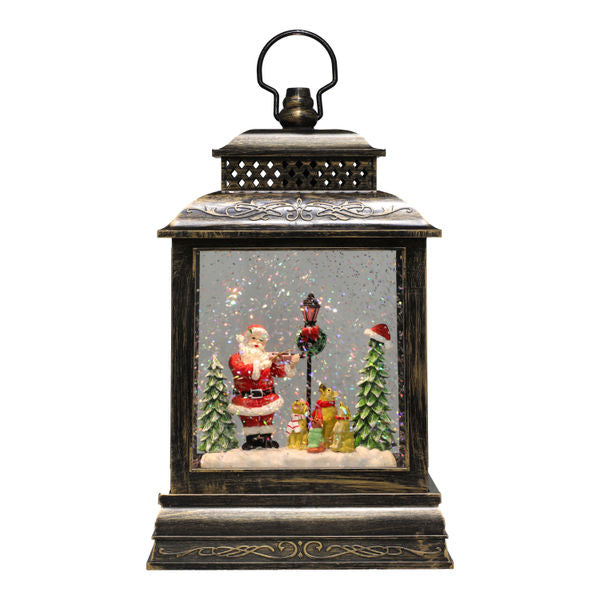 FIGURA DECORATIVA LINTERNA NAVIDEÑA CON PROYECTOR DE PLÁSTICO 26.5 CM