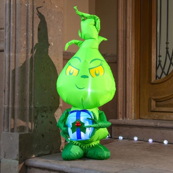 INFLABLE NAVIDEÑO GRINCH 1.22 M CON LUZ