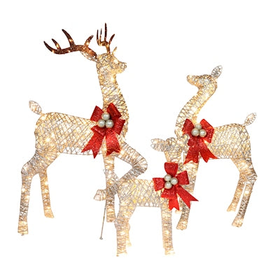 SET DE 3 RENOS ILUMINADOS 1.32 M