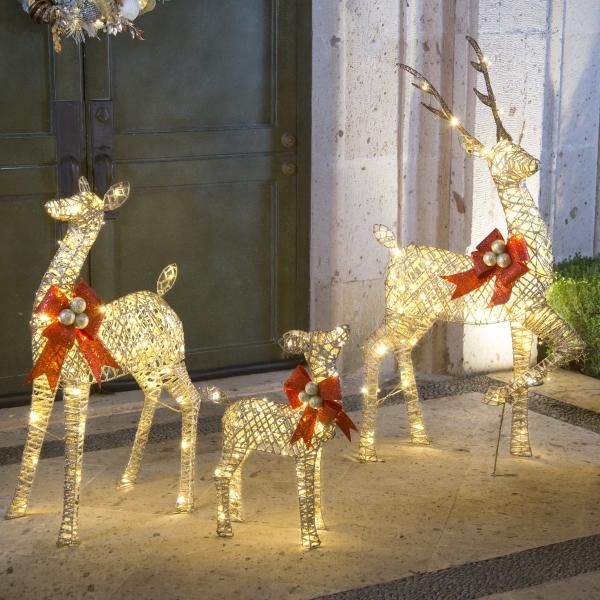 SET DE 3 RENOS ILUMINADOS 1.32 M