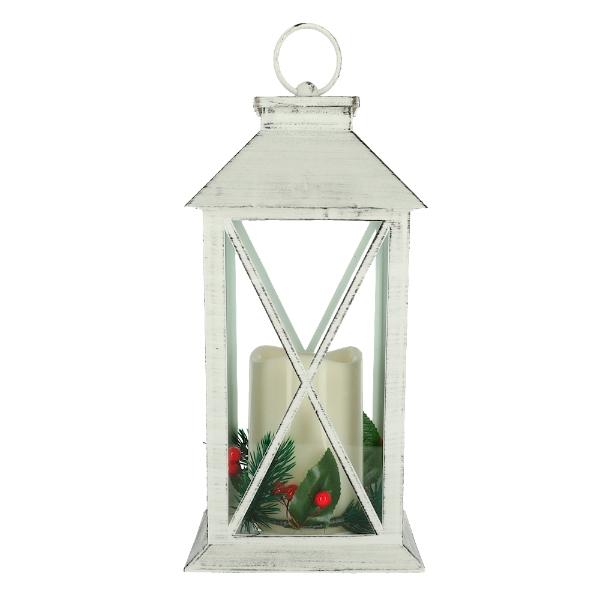 FIGURA DECORATIVA FAROL NAVIDEÑO DE VIDRIO 32 CM DISPONIBLE EN DIFERENTES DISEÑOS