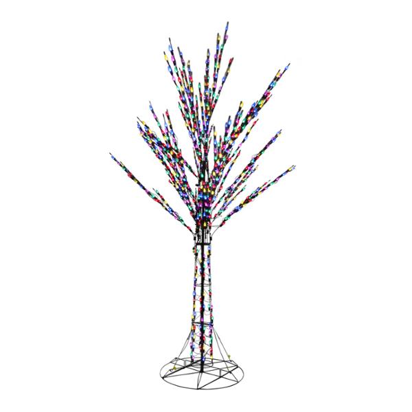 ADORNO DE ÁRBOL NAVIDEÑO MULTICOLOR CON LUCES LED 2.43 M
